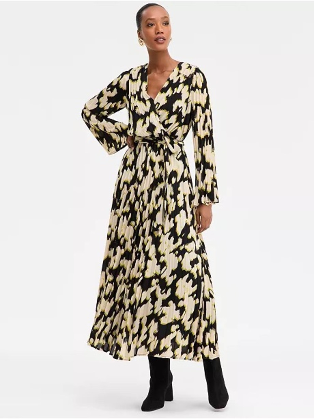 I.N.C. International Concepts Printed Surplice-Neck‎ Maxi Dress Medium NWT